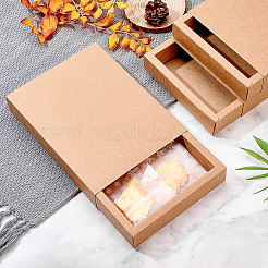 クラフト紙の折りたたみボックス  引き出しボックス  長方形  バリーウッド  完成品：20x15x3cm&nbsp;CON-WH0010-01K-C