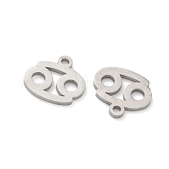 304ステンレススチール製の星座ペンダント  がんのお守り  9x10x1mm  穴：1.2mm&nbsp;STAS-H260-01P-09