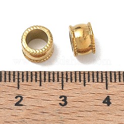 304ステンレススチールヨーロピアンビーズ  大穴ビーズ  コラム  イオンプレーティング（ip）  18KGP本金メッキ  7x5mm  穴：5mm&nbsp;SA-CBA740F-39G