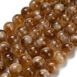加熱された天然シトリンビーズ連売り  ラウンド  12~13mm  穴：1mm  約32個/連  15.47インチ（39.3cm）&nbsp;G-L642-B17-12mm
