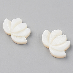 天然淡水シェルビーズ  片穴  ハスの花  貝殻色  11~12x17.5x3mm  穴：1mm&nbsp;X-SHEL-S276-103