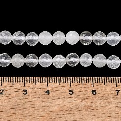 天然石クオーツクリスタルビーズ連売り  ロッククリスタルラウンドビーズ  多面カット  6mm  穴：1mm  約66個/連  15.75''（40センチメートル）&nbsp;G-Z164-B02-6mm