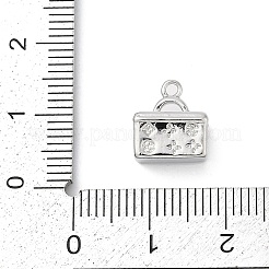 真鍮チャーム  カドミウムフリー＆ニッケルフリー＆鉛フリー  バッグのチャーム  プラチナ  10.5x10x7mm  穴：1.2mm&nbsp;KK-U054-01P-03