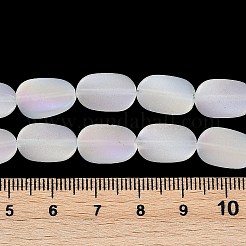 電気メッキガラスビーズセット  艶消し  オーバル  クリアAB  14x9x4.5mm  穴：1mm  約50個/連  27.17インチ（69cm）&nbsp;EGLA-C009-01B-AB01