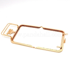 アイアン製がま口口金具  キスクラスプロック付き  バッグアクセサリー用  ライトゴールド  13.5x13.6x2.3cm&nbsp;FIND-WH0065-73LG