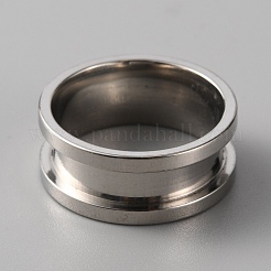 201ステンレススチール製溝付き指輪（女性用）  ステンレス鋼色  usサイズ6（16.5mm）&nbsp;RJEW-WH0010-04A-P