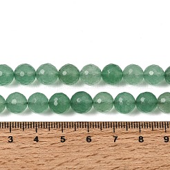 天然の緑のイチゴクォーツビーズ連売り  ファセット（128ファセット）  ラウンド  7.5~8mm  穴：0.9mm  約47個/連  14.76''（37.5センチメートル）&nbsp;GG-CBA0166-A02-8mm