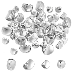 真鍮ビーズ40種類2個  ツイストビーズ  銀  3~5x3~4x3~4mm  穴：1.2~1.8mm  20個/スタイル&nbsp;KK-NB0003-47S