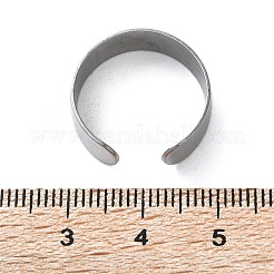 変色しない304ステンレススチール製カフリング  オープンリング  ワイドバンドリング  ステンレス鋼色  サイズ8  18mm  6mm&nbsp;X-STAS-T045-22A-P