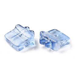 透明ガラスビーズ  グリッターパウダー付き  ギフト用の箱  ミックスカラー  13.5~14x13.5x7mm  穴：1mm&nbsp;GLAA-C027-01