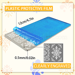 ステンレス鋼の DIY ネイルアート テンプレート  テンプレートツール  長方形  フローラル  12x6cm  5枚/セット&nbsp;MRMJ-WH0098-014