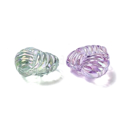 UVメッキ虹色アクリルビーズ  澄んだ心  ミックスカラー  20x22x11.5mm  穴：2.5mm&nbsp;X-OACR-B021-05