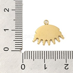 304ステンレススチールペンダントラインストーンセッティング  シェルと  目  目  12.5x15x1.5mm  穴：1.5mm&nbsp;STAS-U023-04G