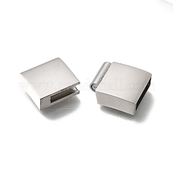 304ステンレススチール製マグネット留め具  長方形  ステンレス鋼色  28x15x7mm  穴：3.5x13mm&nbsp;STAS-D382-06C-P