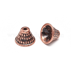 CCBプラスチックビーズコーン  花弁のない  赤銅鉱  14x10mm  穴：2.5mm  内径：11mm&nbsp;CCB-J029-01R