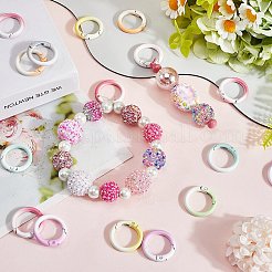 スプレー塗装された合金スプリングゲートリング20個。  カドミウムフリー＆ニッケルフリー＆鉛フリー  リング  ミックスカラー  25x4mm&nbsp;FIND-SC0013-18