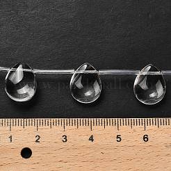 透明ガラスビーズ連売り  ティアドロップ  透明  15x12x6mm  穴：0.6mm  約17個/連  16.14''（41センチメートル）&nbsp;G-P562-01