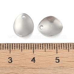 変色しない201ステンレススチールチャーム  オーバルチャーム  ステンレス鋼色  11x9x2mm  穴：1.4mm&nbsp;STAS-C108-44P
