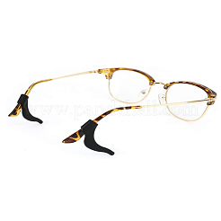 10ペアシリコン眼鏡イヤーグリップ  ブラック  37x18x3.9mm&nbsp;SIL-LP0001-26A