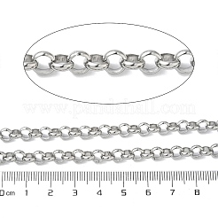 304ステンレススチールローロチェーン  溶接されていない  スプールで  ステンレス鋼色  6x2mm&nbsp;CHS-G043-05P