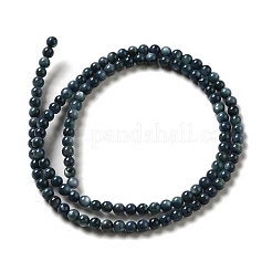 天然淡水シェルビーズ連売り  ラウンド  染め  プルシアンブルー  4mm  穴：0.5mm  約124~132個/連  14.96''（38センチメートル）&nbsp;SHEL-H003-03C