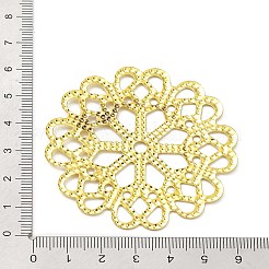 ラックメッキアイアンコネクターチャーム  花のリンク  エッチングされた金属装飾  ゴールドカラー  58x58x0.6mm  穴：4ミリメートルと2.3&nbsp;LS-IFIN-Q134-08G