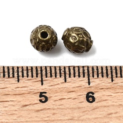 チベット風合金ビーズ  鉛フリー＆ニッケルフリー＆カドミウムフリー  ラウンド  アンティークブロンズ  6mm  穴：1.5mm&nbsp;MLF0814Y-NF