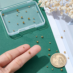 35 個 2 スタイル 925 スターリングシルバービーズ  ラウンド  ゴールドカラー  2~3x1.7~2.5mm  穴：0.8~1.2mm&nbsp;STER-GA0001-11