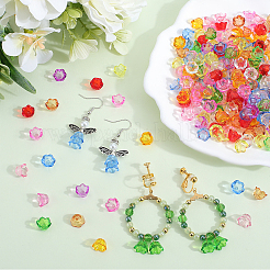 500個透明アクリルビーズ  チューリップの花  ジュエリー作りのためのビーズキャップ  スズラン  ミックスカラー  10x6mm  穴：1.5mm&nbsp;TACR-SP0001-05