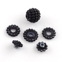 アクリルパール調ビーズ  ベリービーズ  ラウンド組み合わせビーズ  ブラック  12mm  穴：1.5mm  約830個/500g&nbsp;MACR-R553-12mm-01