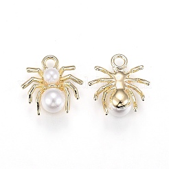 合金ジュエリー アクリル ペンダント  カン付き  クモ  ライトゴールド  15x14.5x7mm  穴：2mm&nbsp;X-PALLOY-Z001-23LG