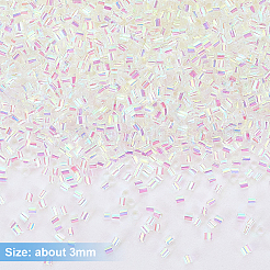 取り外し可能なプラスチックビーズ  ブレスレット ネックレス用  洋服アクセサリー  コラム  ホワイト  3mm&nbsp;DIY-WH0430-683A-01