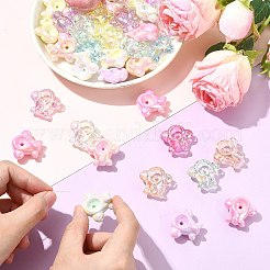 60 個 2 スタイル UV メッキ不透明アクリルビーズ  飛行機  グリッターパウダー付き  ミックスカラー  11.5~26x26~28.5x11~28.5mm  穴：2.7mm  30個/スタイル&nbsp;MACR-CJ0002-36