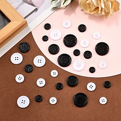 100種類の樹脂ボタン10個  染め  フラットラウンド  4穴  ミックスカラー  11~25x2~3mm  穴：1~2mm  10個/スタイル&nbsp;RESI-YW0003-14