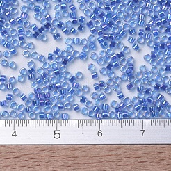 MIYUKIデリカビーズ  シリンダー  日本製シードビーズ  11/0  （db0077)ブルーライニングクリスタルab  1.3x1.6mm  穴：0.8mm  約10000個/袋  50 G /袋&nbsp;SEED-X0054-DB0077