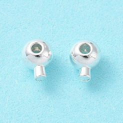 真鍮製つぶし玉カシメ玉  長持ちメッキ  ラウンド  銀  5x3.5x3.5mm  穴：0.9mm&nbsp;KK-Z030-16A-S