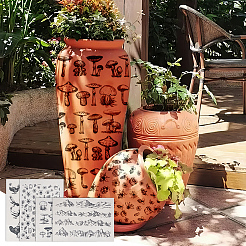 4シート4種類のスタイルの紙製セラミックデカール  陶器 陶磁器 粘土転写紙  下絵花紙  混合図形  523~530x375~380x0.01~0.5mm  1枚/スタイル&nbsp;DIY-OC0014-68