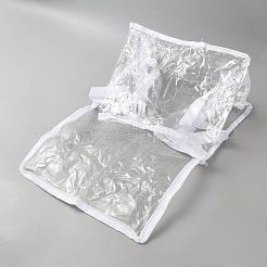 ハンドル付き透明PVCプラスチック包装袋  本の保管用  長方形  ホワイト  30x23x24cm&nbsp;ABAG-WH0045-73