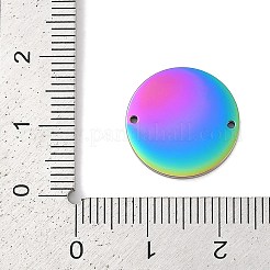 304ステンレススチールリンクコネクター  鏡面研磨仕上げ  イオンプレーティング（ip）  フラットラウンド  虹色  16x1.5mm  穴：1mm&nbsp;STAS-I311-15C-RC