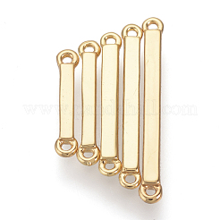 真鍮製リンクコネクター  ニッケルフリー  18KGP本金メッキ  直方体の  ゴールドカラー  15x2x1.5mm  穴：1mm&nbsp;KK-S331-18-15mm