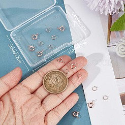 スターリングシルバースプリングリング留め金10個925個  10個のオープン丸カン付き  ローズゴールド  9x6x1.5mm  穴：3mm&nbsp;STER-CN0001-22RG