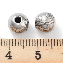変色しにくい304ステンレススチールビーズ  顔をしかめて  ステンレス鋼色  7.5x7.5mm  穴：2mm&nbsp;STAS-M057-17P