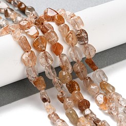 天然石ルチルクォーツビーズ連売り  ナゲット  タンブルストーン  4.5~11.5x3~7x3.5~6mm  穴：1~1.2mm  約48~68個/連  15.35~15.94''（39~40.5センチメートル）&nbsp;G-P497-01C-20