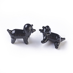 手作りランプワーク子犬ホームディスプレイ装飾  3D漫画の犬  ブラック  21~24x10~11x16~20mm&nbsp;LAMP-L075-032