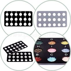 プラスチックビーズデザインボード  ブラック  13x24.7x0.5cm  穴：25mm&nbsp;TOOL-WH0125-44