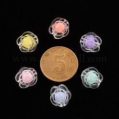 透明なアクリルビーズ  二層ビーズ  花  ミックスカラー  11x11x11mm  穴：2mm  約826個/500g&nbsp;TACR-S152-20A
