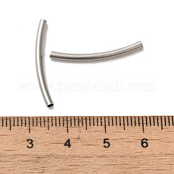 変色しない304ステンレススチールチューブビーズ  ステンレス鋼色  25x2mm  穴：1.5mm&nbsp;STAS-C091-02B-P