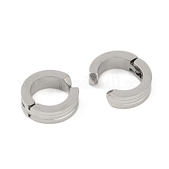 変色しない304ステンレススチールのクリップオンイヤリング  ラウンド  ステンレス鋼色  12.5x4mm&nbsp;EJEW-M001-11P