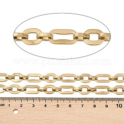 201ステンレス鋼の楕円形リンクチェーン  イオンプレーティング（ip）  溶接されていない  スプールで  18KGP本金メッキ  リンク：10.5x8.5x1.5mmと14x7.5x1.6mm&nbsp;CHS-F024-02A-G