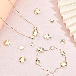 60 個 4 スタイル合金ビーズ  カドミウムフリー＆鉛フリー  平丸＆楕円＆ナゲット  ライトゴールド  7~13x7~12x3~4mm  穴：0.8~1.2mm  15個/スタイル&nbsp;FIND-CA0006-16